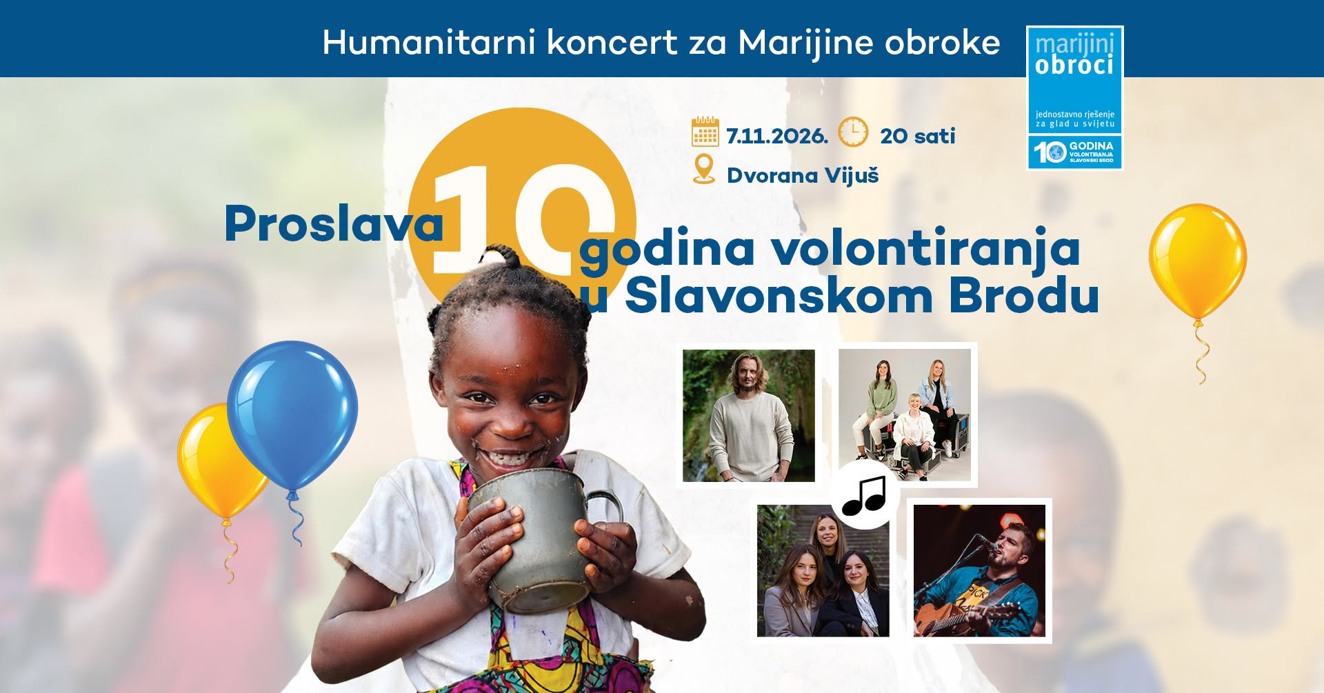 Humanitarni koncert za Marijine obroke 7. studenoga u Slavonskom Brodu